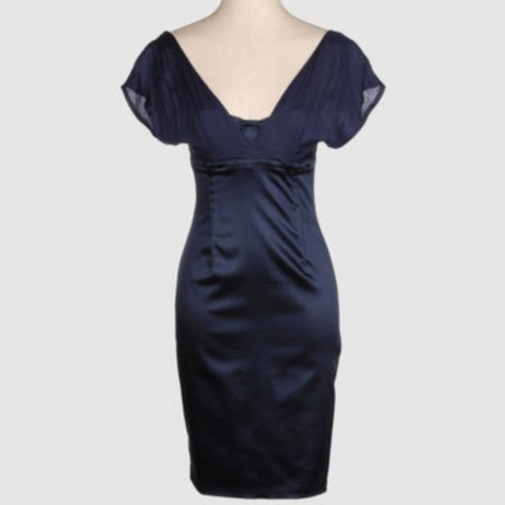 NWT $467 CNC Costume National Italy navy blue satin dress